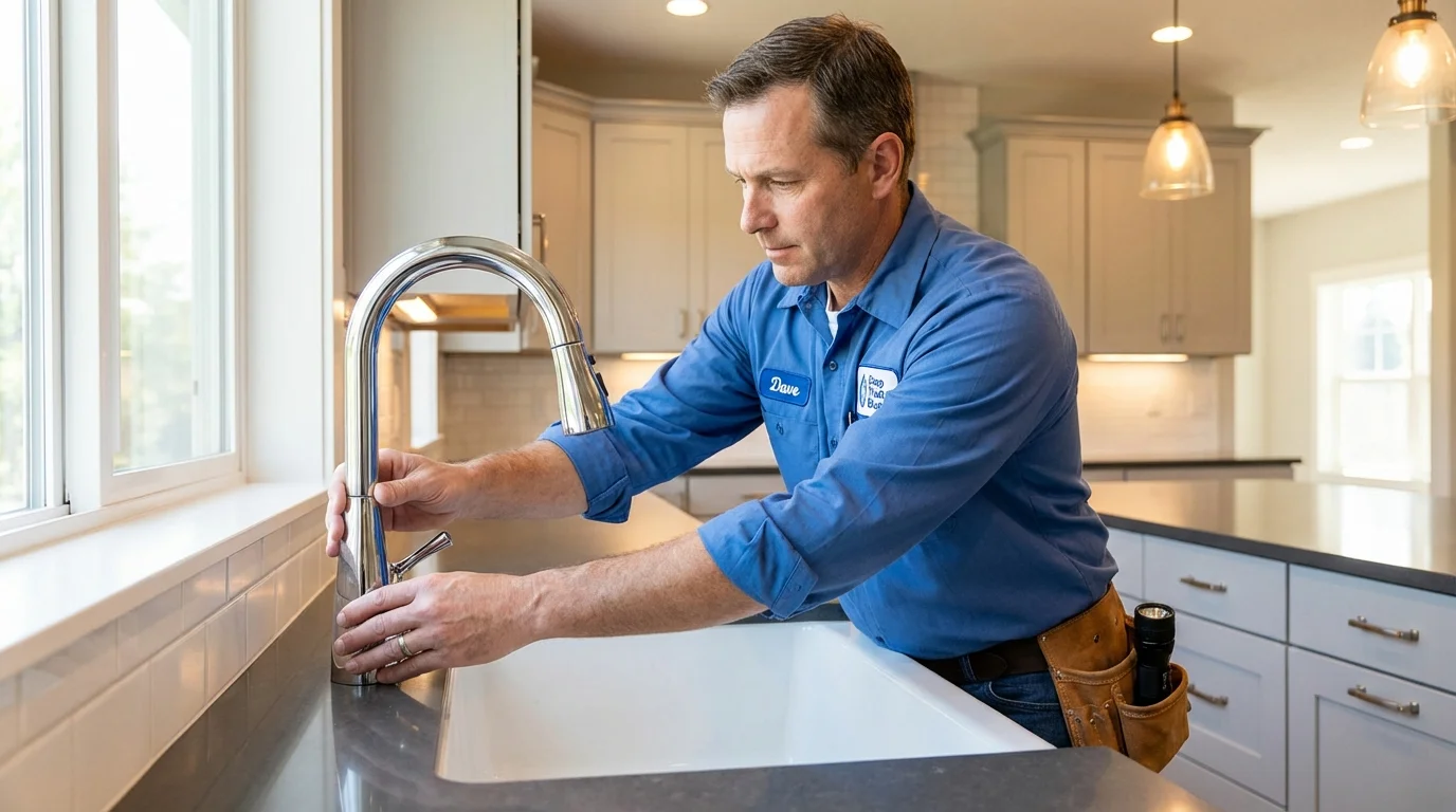 Kitchen faucet installation by Johns Plumbing LLC in Saxapahaw